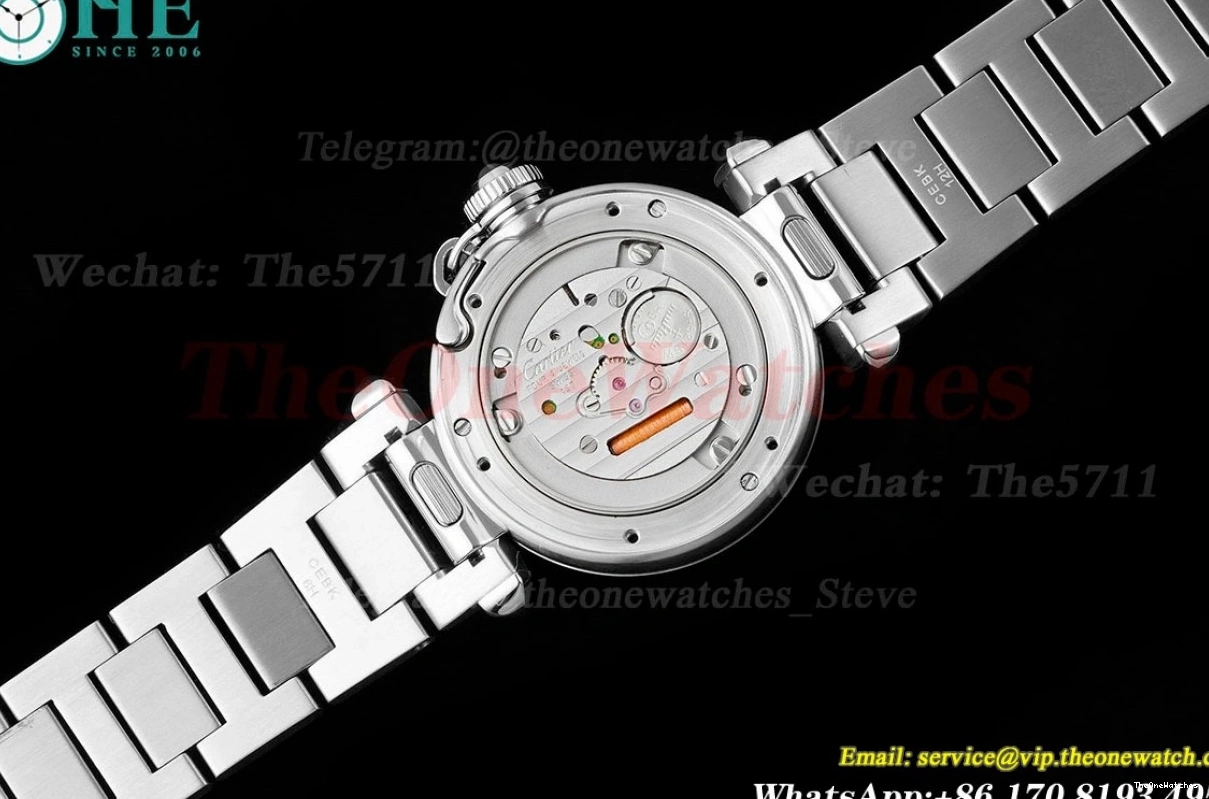 Cartier Quartz SS Pasha 30mm De Ladies Dial AF White SS 1224